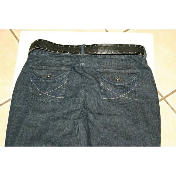 St John's Bay jeans womens 12 Fashion bootcut belt average 31 x 32 blue new - Picture 5 of 11